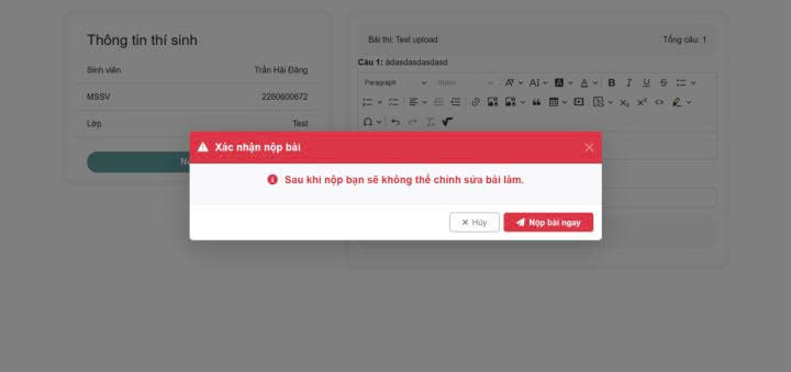 Xác nhận nộp bài